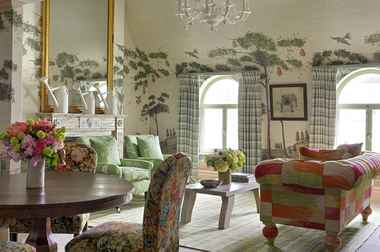 Living room shot of room 303, the Loft Suite at Covent Garden Hotel