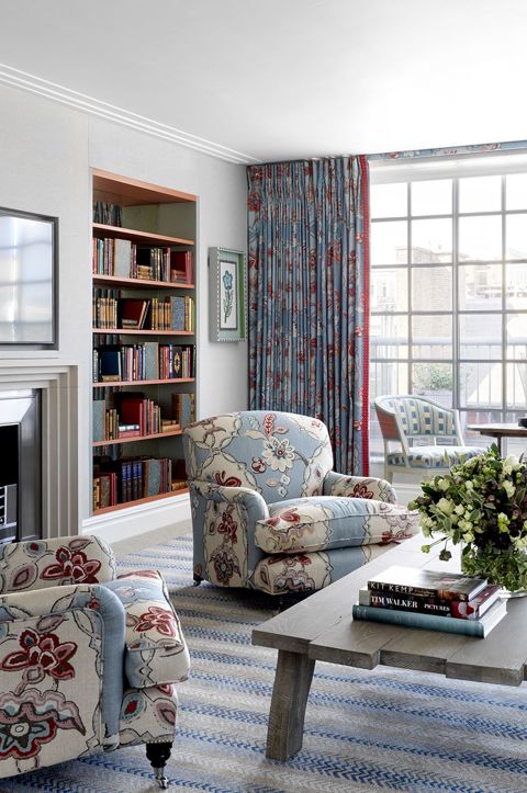 Seating area shot of room 504, the One Bedroom Terrace Suite at The Soho Hotel