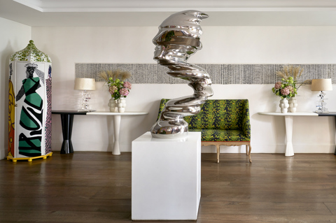 Side shot of the Lobby at Haymarket Hotel