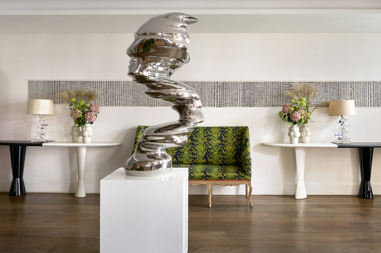 Side shot of the Lobby at Haymarket Hotel