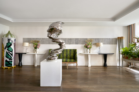 Side shot of the Lobby at Haymarket Hotel