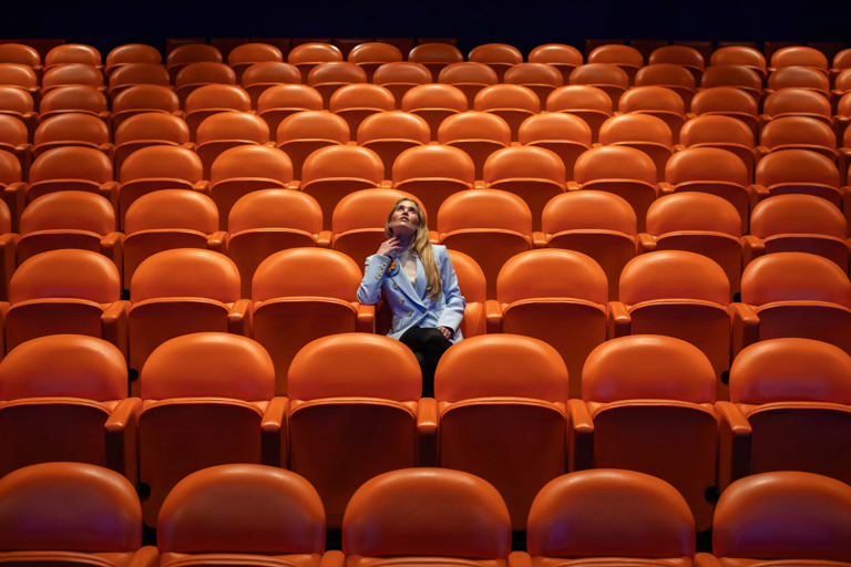 Willow Kemp sits in the screening room at The Whitby Hotel