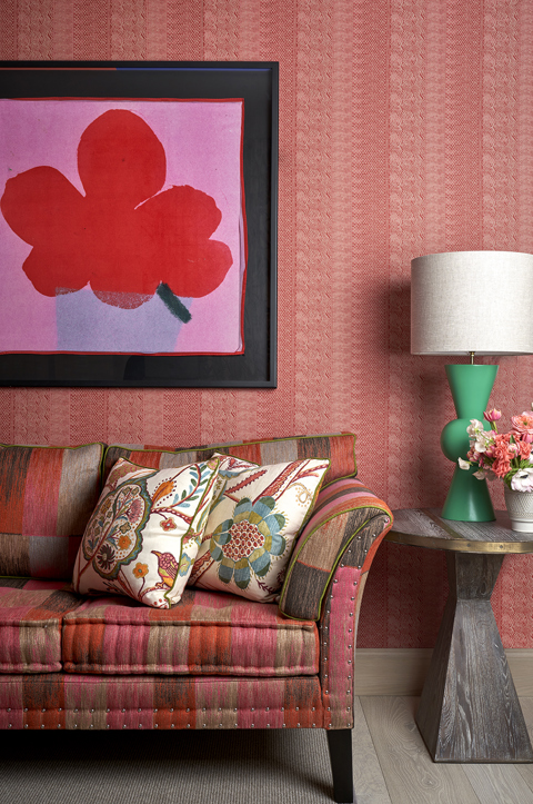 Portrait shot of the sofa of Deluxe Junior Suite, 1006 at Warren Street Hotel