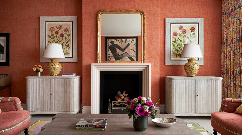 The living room area of the Soho Suite at The Soho Hotel