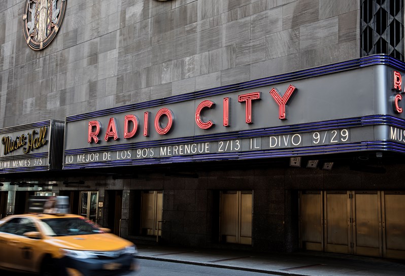 Well renowned Radio City Music Hall, located near The Whitby Hotel.
