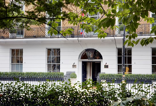 A view of Dorset Square Hotel entrance from the Dorset Square Hotel Gardens itself.