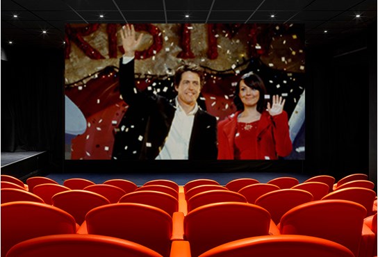 Love Actually on a cinema screen