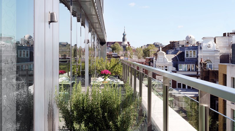 The view of London from the Terrace Suite at The Soho Hotel