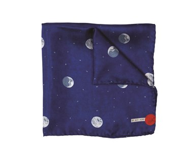 Over the moon Pocket Square in blue