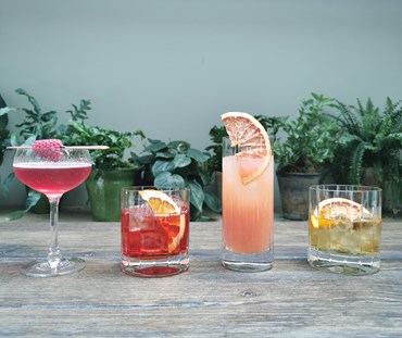4 cocktails shown as drinks prepared.