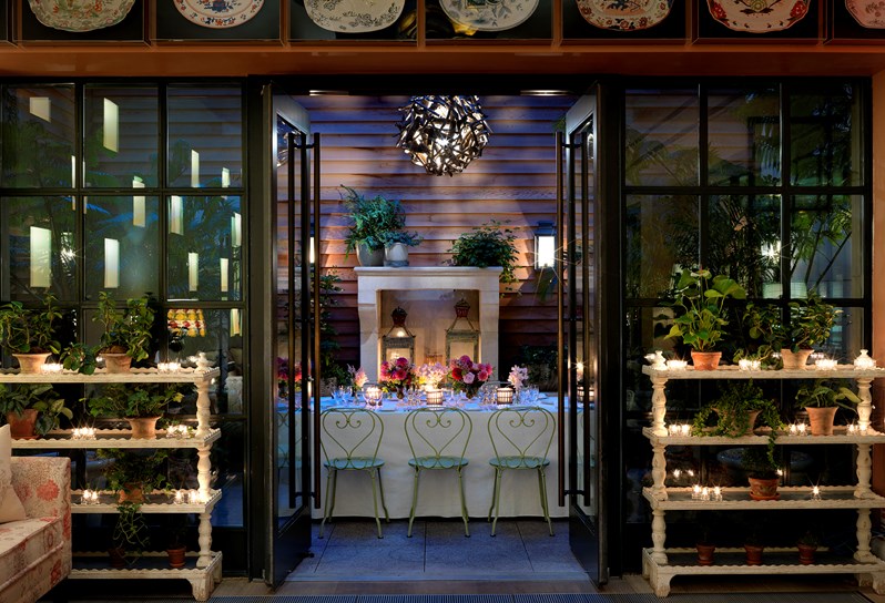 Terrace Dining in the Orangery courtyard at The Whitby Hotel