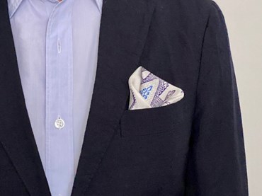 pocket square placed in blazer pocket
