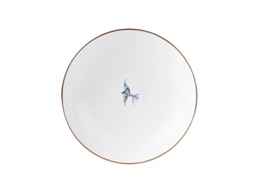 24.5cm pasta bowl - picture from the top showing blue bird in the middle