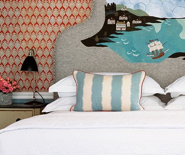 Soho bed room pillows on the bed