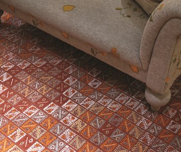Detail close up of rug in Soho drawing room - Domino Izmir