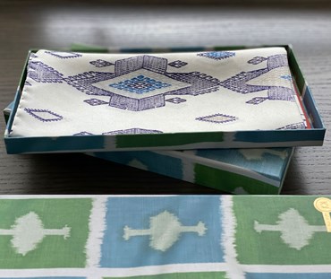 Silk pocket square in a box