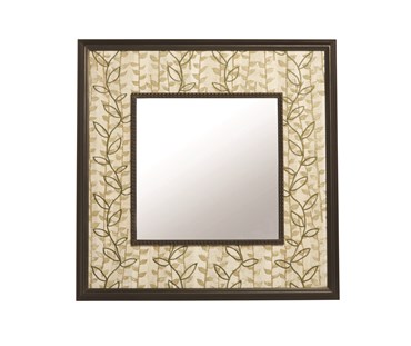 Mirror with Fabric tea leaf fabric