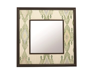 Mirror in green travelling Light fabric.