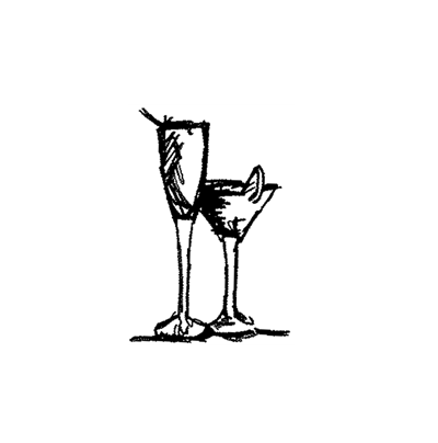 Illustration of cocktail glasses