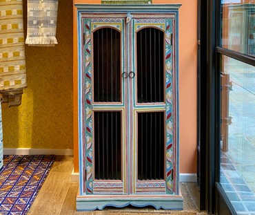 Bloomsbury Cupboard - hand painted in a retro theme