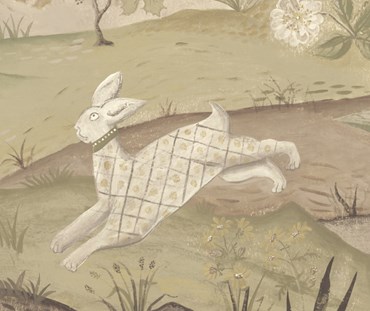 A3 crop of the wallpaper showing a mythical creature dog running in the forest