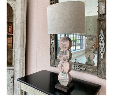 Melissa White hand painted Mythical Land disc lamp