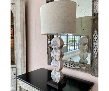 Melissa White hand painted Mythical Land disc lamp
