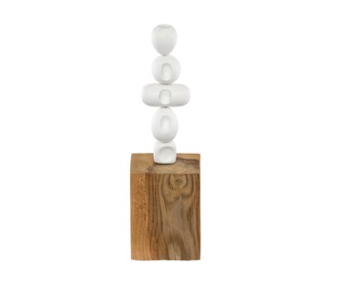 Totem forms made from Flax paper clay, polished and finished in clear wax. Forms are displayed on an ash base.
Size H25cm W7cm D7cm includes base.