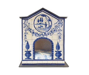 Brightly coloured paper pet house