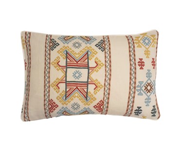 Embroidered by hand using English wool rectangular cushion