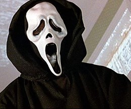 Scream movie scene featuring masked killer - link to Halloween Special: Scream