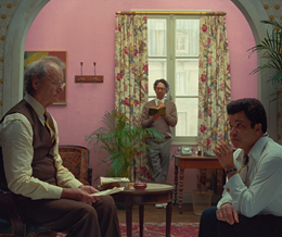 A scene with Bill Murray, Wallace Wolodarsky, and Jeffrey Wright in The French Dispatch - link to The French Dispatch