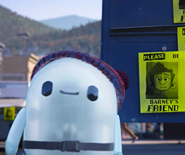 An image of Ron looking for his friend Barney from the movie Ron's Gone Wrong - link to Ron's Gone Wrong