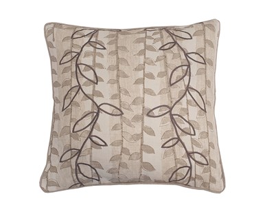 Shop Kit Kemp cushion in Christopher Farr's Natural Tea Leaf fabric