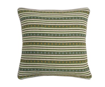 Shop Kit Kemp cushion in Christopher Farr's Criss Cross green