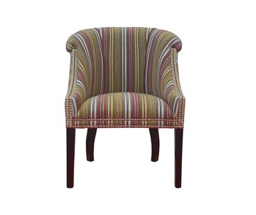 Front View - The Min Tub chair in “Live it up” fabric by Kit Kemp for Christopher Farr in Lime colourway is a new design from Kits indoor woven collection.