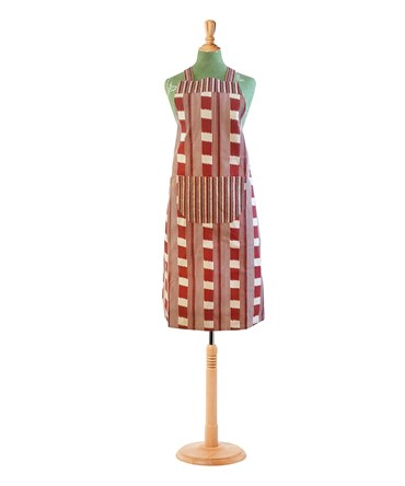 Design Studio apron in Kit Kemp's Lost and Found fabric in ruby colourway