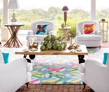 In situ image of Lily Pad spring rug from Capsule collection