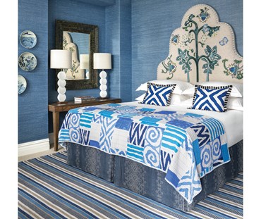In situ image of Capsule collection Always Greener rug in navy
