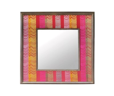 Fabric Mirror in Ruby Bookend fabric