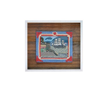Motifs are always nautical, with coastlines, compasses and flags