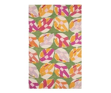 Evoking the shifting patterns and reflective surface of a lily covered water feature, each rug tells the story of refracted light through the seasons.