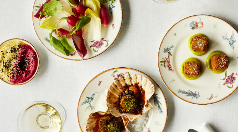 A selection of dishes from Firmdale Hotels Spring 2022 Menu
