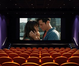 A cinema showing the film Anais in Love on screen