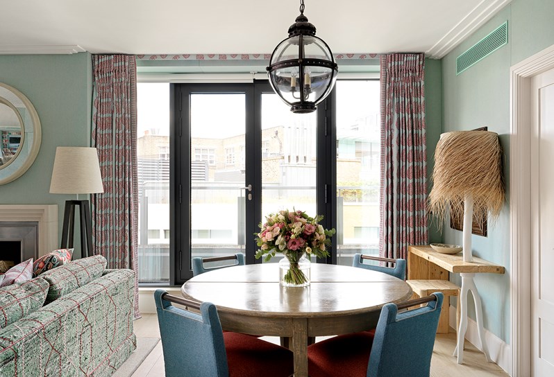 A dining area of a One Bedroom Suite at Ham Yard Hotel