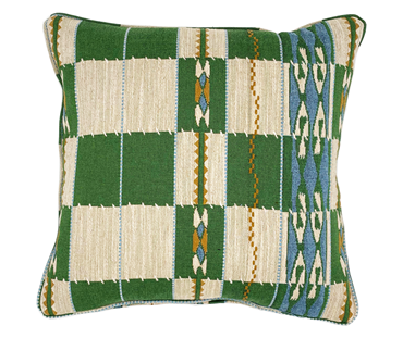 The bold and versatile Green "Chubby Check" cushion, is inspired by an antique blanket, with a chequered back drop, and made from a cloth design developed by Kit Kemp, adds a vibrant touch of colour and fun to any room
Size
45x45cm
Feather filled inner supplied in uk