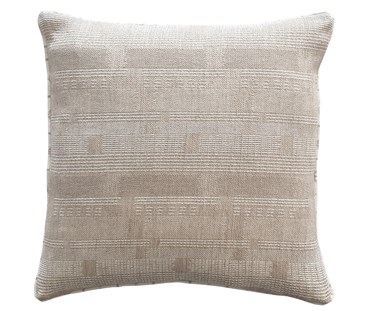 45 by 45 cm cushion in Loom Weave Natural fabric with a self pipe