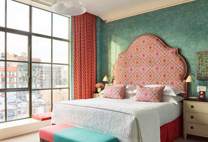 A Deluxe Top Floor bedroom at Crosby Street Hotel