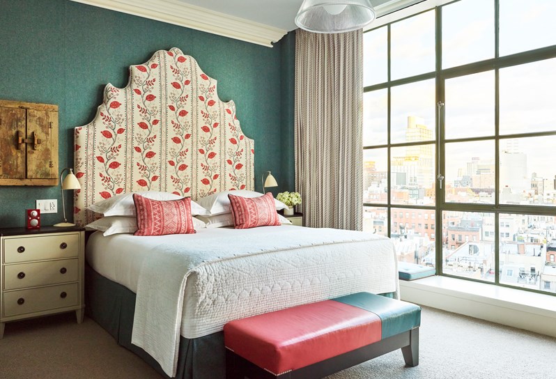 A Deluxe Top Floor bedroom at Crosby Street Hotel