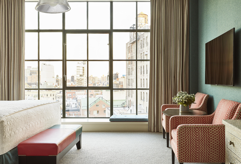 A Deluxe Top Floor Room at Crosby Street Hotel